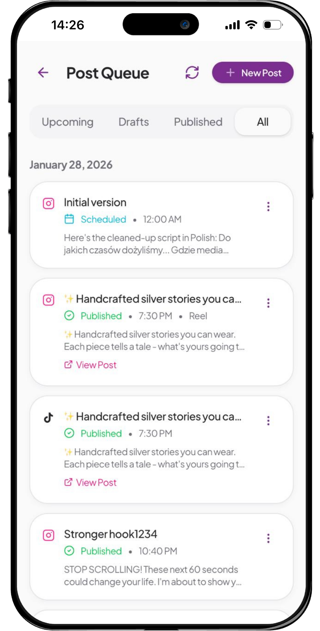 View your post queue