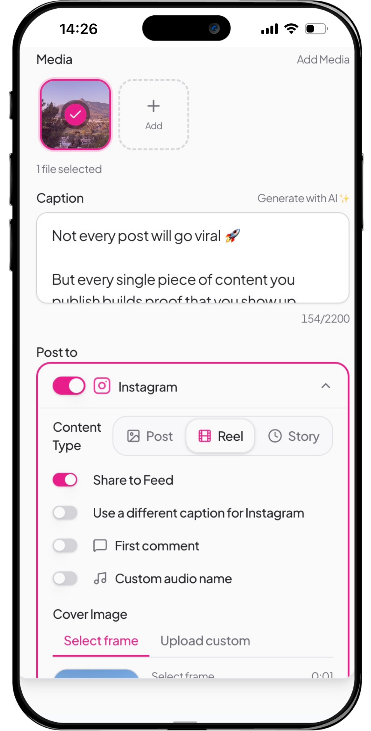 Schedule posts to Instagram and TikTok